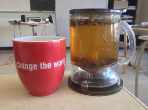 I typically start most mornings of with a loose-leaf tea in my classroom. Except on Fridays when I make my weekly pilgrimage to Starbucks for their expensive yet delicious Reserve coffee.