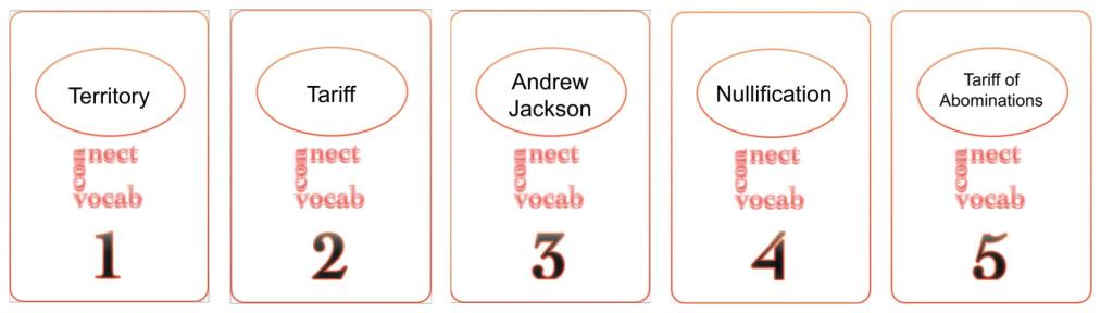 An example of the Vocab Connec Cards.